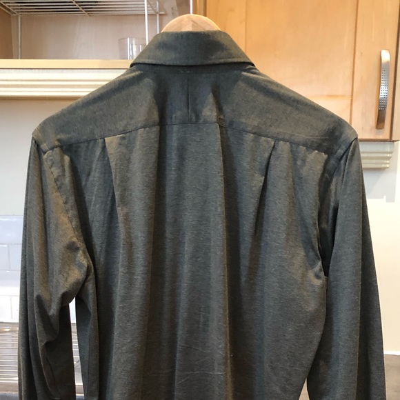 Ede & Ravenscroft Brushed Cotton Olive Green Dress Shirt, Size 15 x 38, with Bag - Picture 9 of 10